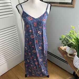 Gap Dress Womens XS Blue Floral Strappy Midi Dainty Feminine Summer Boho Chic